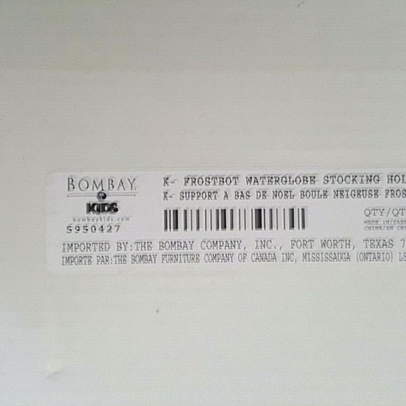 FROSTBOT Stocking Holder Snow Globe BOMBAY KIDS NIB RARE - Picture 8 of 8